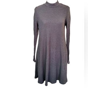 CNFIOBlack Ribbed Sweater Dress